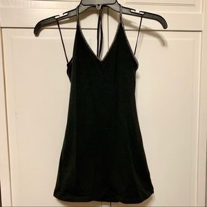 Black express halter tie top